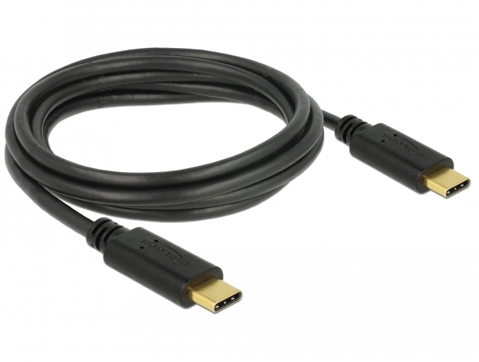 DeLock Kabel USB 2.0 USB Type-C Stecker > USB Type-C Stecker 2,0 m schwarz 5 A -