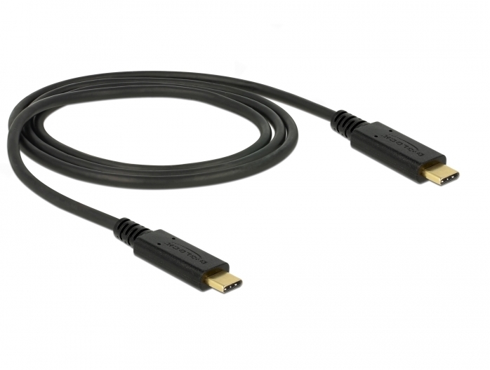 DeLock Kabel USB 3.1 Gen 2 USB Type-C St. > USB Type-C St. E-Marker 1m schwarz -