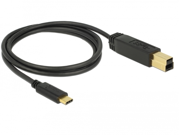 DeLock Kabel USB 3.1 Gen 2 USB Type-C Stecker > USB Typ-B Stecker 1,0 m schwarz -