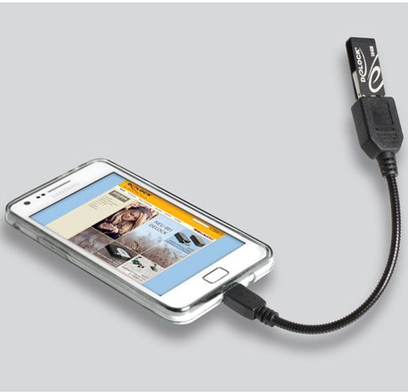 DeLock Kabel USB micro-B Stecker > USB 2.0-A Buchse OTG -