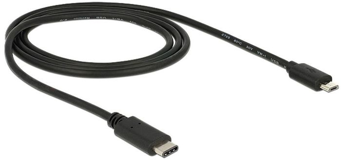 DeLock Kabel USB Type-C 2.0 > USB 2.0 Micro-B 1 m schwarz -