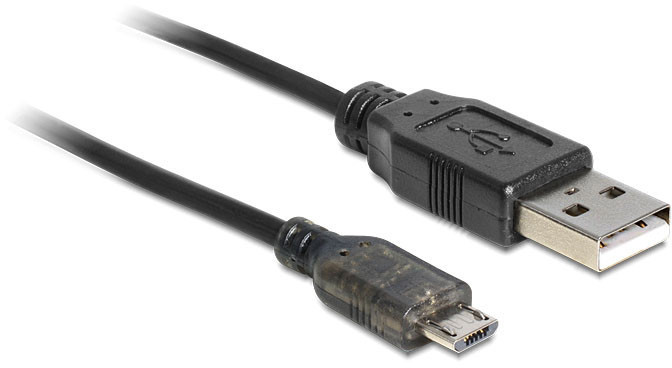DeLock Micro-USB Lade- und Datenkabel mit LED Ladestatus-Anzeige 1,5 m