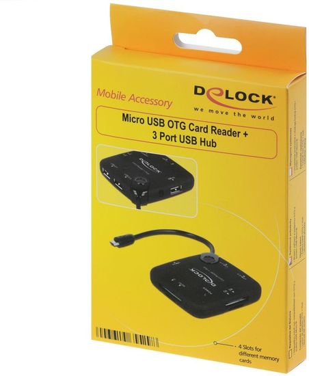 DeLock Mobile Card Reader OTG SD + microSD fr Smartphones -