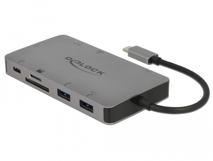 DeLock USB Type-C Dockingstation 4K - HDMI / VGA / USB 3.1 / SD / LAN / PD 3.0 -