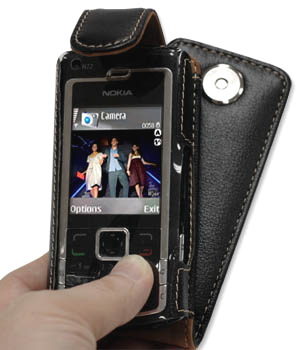 Eixo Ledertasche BiColor Flip Nokia N72 - mit Handy