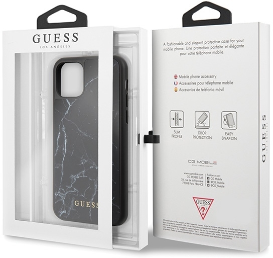 Guess Marble Collection - Apple iPhone 11 Pro - Schwarz - Hard Case - Cover - Schutzhlle -