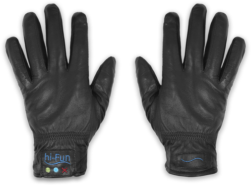 hi-Fun Bluetooth Leder-Handschuhe Hi-Call L, schwarz