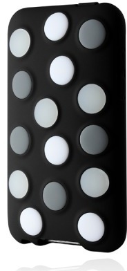 Incipio dotties fr iPod touch 2G / 3G, schwarz mit grau-weien Punkten -