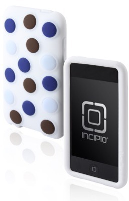 Incipio dotties fr iPod touch 2G / 3G, wei mit blau-schokobraunen Punkten