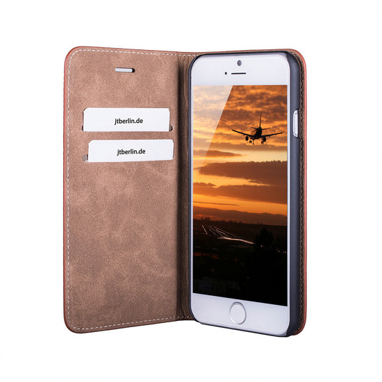 JT Berlin LederBook Tegel - Apple iPhone 7 / 8 - cognac -