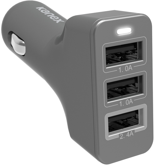 Kanex 3-port KFZ-Ladegert USB - 4,4A - space gray