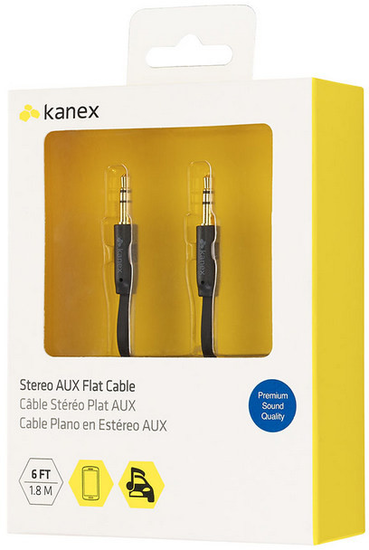 Kanex AUX Stereo Kabel - 3,5mm Klinke - 1.80m - schwarz -