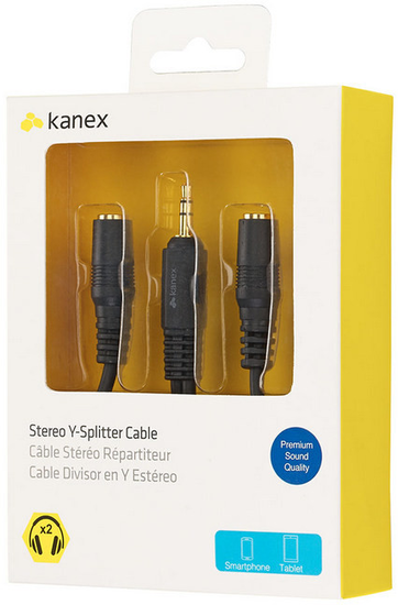 Kanex AUX Stereo Splitter - 3,5mm Klinke - schwarz -