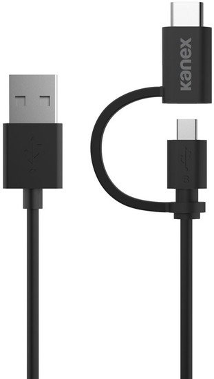 Kanex USB auf USB-C & Micro-USB 2.0 Kabel - 1,2m - schwarz