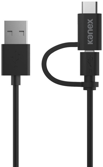 Kanex USB auf USB-C & Micro-USB 2.0 Kabel - 1,2m - schwarz -