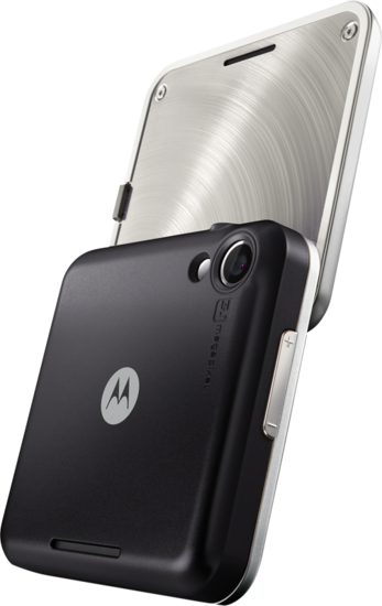 Motorola Flipout mit Vodafone Branding - Rckseite mit schwarzem Cover
