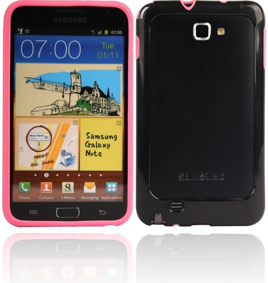 Twins 2Color Bumper fr Samsung Galaxy Note, pink-schwarz