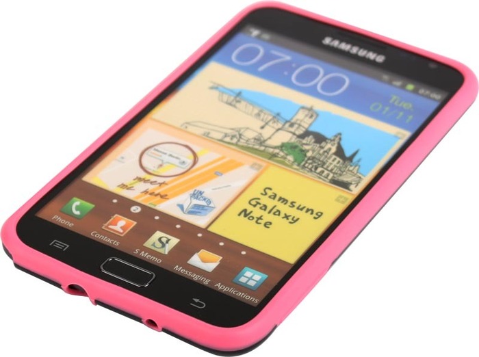 Twins 2Color Bumper fr Samsung Galaxy Note, pink-schwarz -