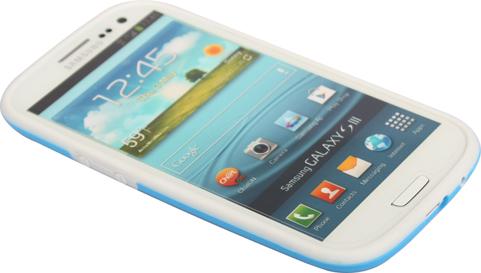 Twins 2Color Bumper fr Samsung Galaxy S3, wei-blau -