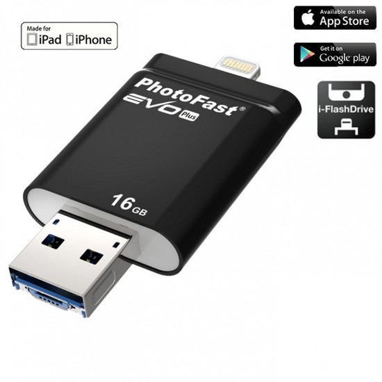 PhotoFast i-FlashDrive EVO Plus USB Stick 16GB Lightning, Micro-USB & USB 3.0 IFDEVOPLUS16GB