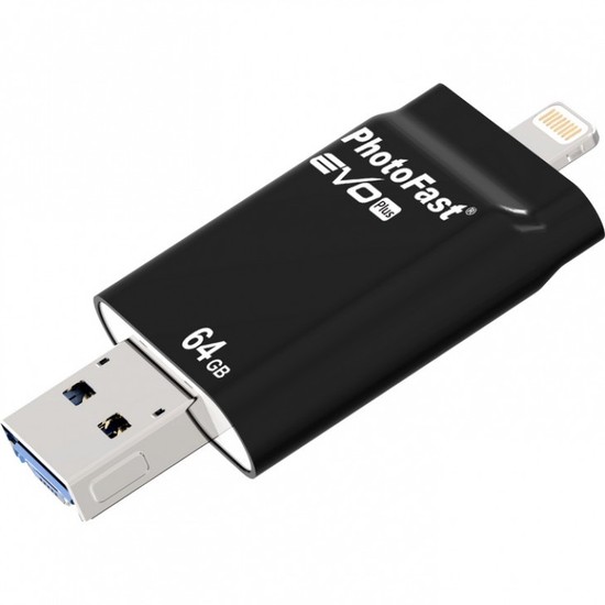 PhotoFast i-FlashDrive EVO Plus USB Stick 64GB Lightning, Micro-USB & USB 3.0 IFDEVOPLUS64GB -