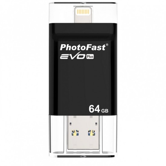 PhotoFast i-FlashDrive EVO Plus USB Stick 64GB Lightning, Micro-USB & USB 3.0 IFDEVOPLUS64GB -