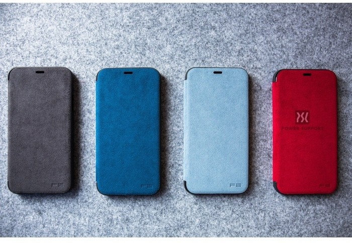 Power Support Ultrasuede Flip Case Apple iPhone X himmelblau -