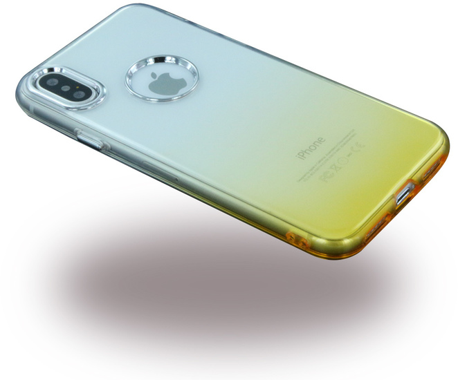Cyoo Ruber Soft Silikon Case für Apple iPhone X, Gold -