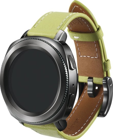 Samsung Classic Leather Armband Strap Studio, 20mm Gear Sport/Galaxy Watch, olive -