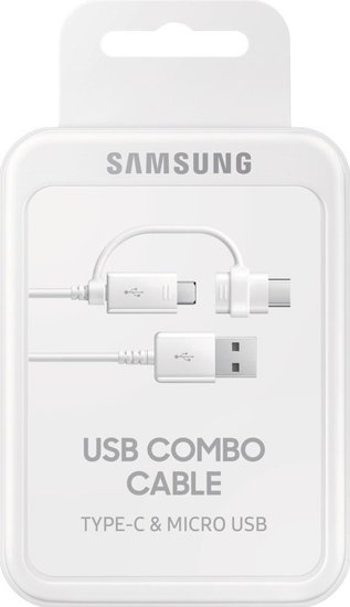 Samsung Datenkabel Micro-USB zu USB-A inkl USB-C Adapter, Wei