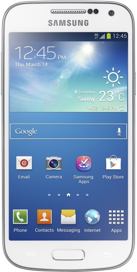 Samsung Galaxy S4 mini, White Frost (Telekom) + Jabra Stereo Headset REVO, wei -
