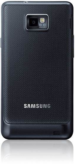 Samsung Galaxy S2 16GB, schwarz NB - Rückseite mit 8 Megapixel-Kamera