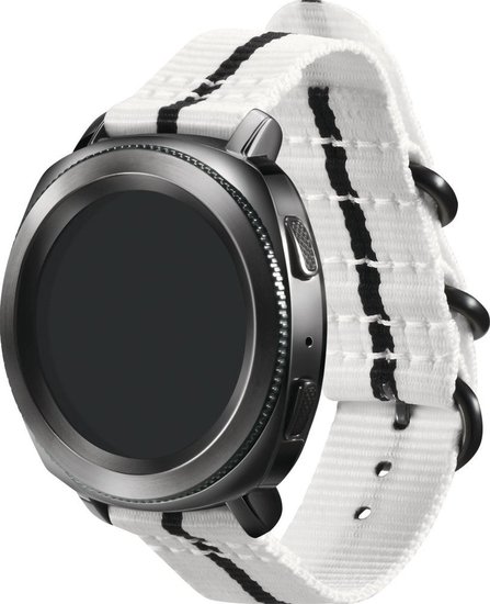 Samsung Premium Nato Armband Strap Studio, 20mm Gear Sport/Galaxy, white/black -