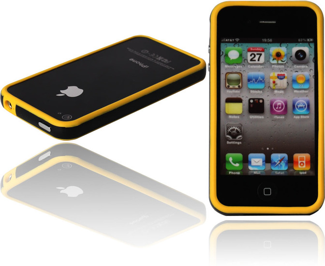 Twins 2Color Bumper fr iPhone 4, gelb-schwarz