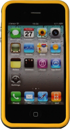 Twins 2Color Bumper fr iPhone 4, gelb-schwarz -