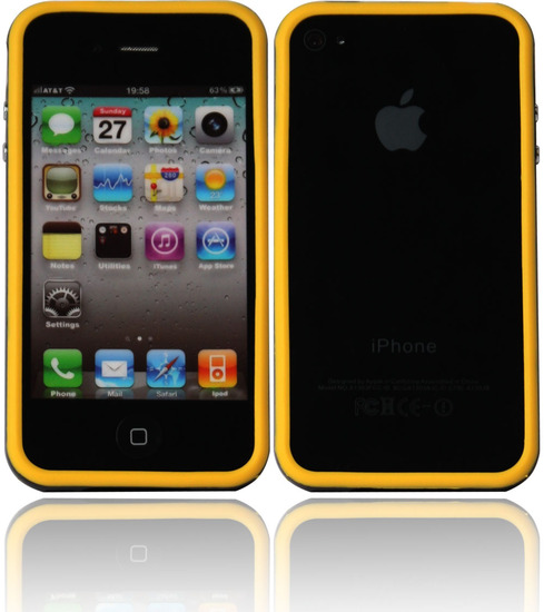Twins 2Color Bumper fr iPhone 4, gelb-schwarz -