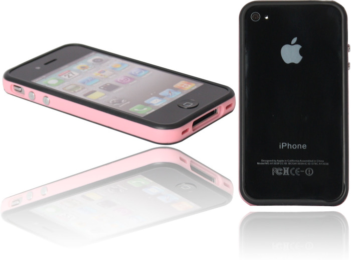 Twins 2Color Bumper fr iPhone 4 / 4S, schwarz-rosa