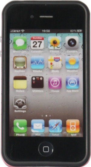 Twins 2Color Bumper fr iPhone 4 / 4S, schwarz-rosa -