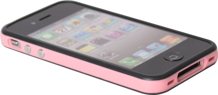 Twins 2Color Bumper fr iPhone 4 / 4S, schwarz-rosa -