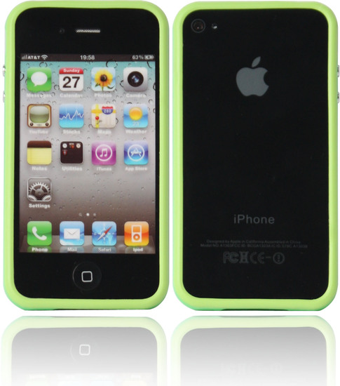 Twins Flashy Bumper fr iPhone 4, neongrn -