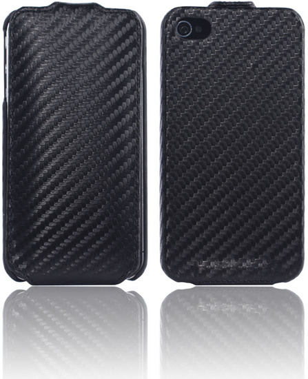 Twins Flip Carbon fr iPhone 4/4S, schwarz
