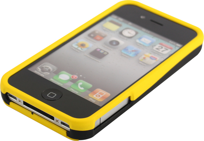 Twins Hardshelled fr iPhone 4/4S, schwarz-gelb -