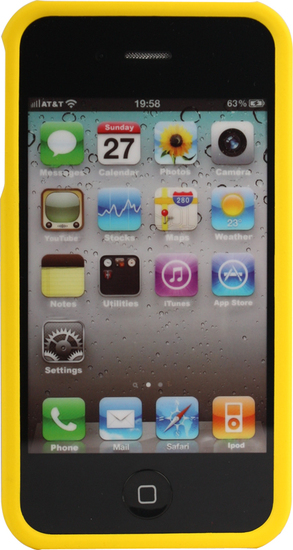 Twins Hardshelled fr iPhone 4/4S, schwarz-gelb -