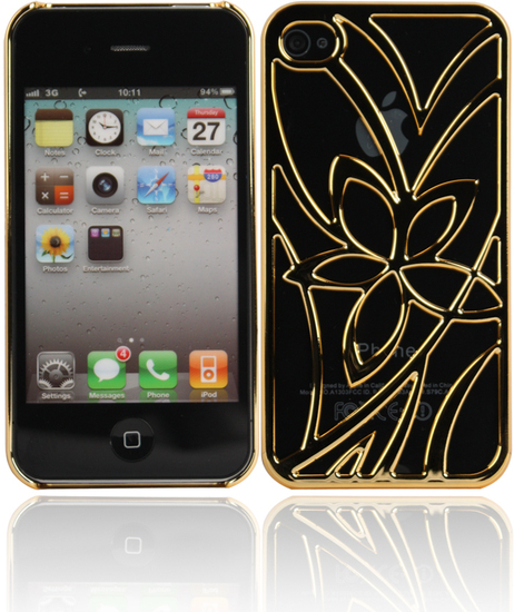Twins Metal Flower fr iPhone 4/4s, gold
