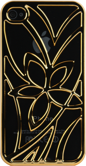 Twins Metal Flower fr iPhone 4/4s, gold -