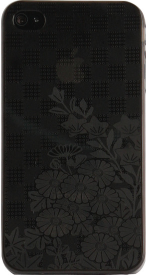 Twins Micro Flower fr iPhone 4, schwarz-transparent -