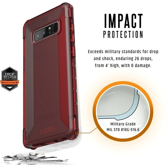 Urban Armor Gear Plyo Case - Samsung Galaxy Note8 - crimson (rot transparent) -