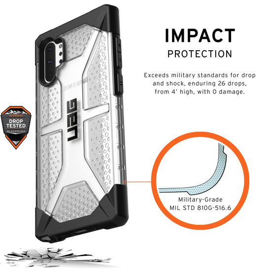 Urban Armor Gear UAG Plasma Case, Samsung Galaxy Note 10+, ice (transparent), 211753114343 -