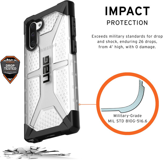 Urban Armor Gear UAG Plasma Case, Samsung Galaxy Note 10, ice (transparent), 211743114343 -