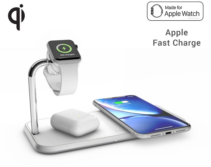 ZENS Aluminium Dual Wireless Charger + Apple Watch 10W, Qi, wei, ZEDC05W/00